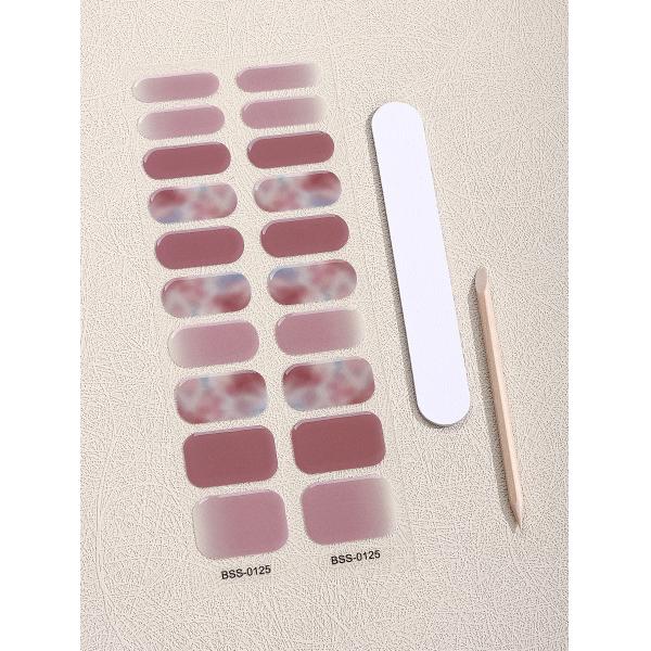 3D Gel Semi Cured Nail Wraps With Solid Color and Grow In The Dark for Korean Nails