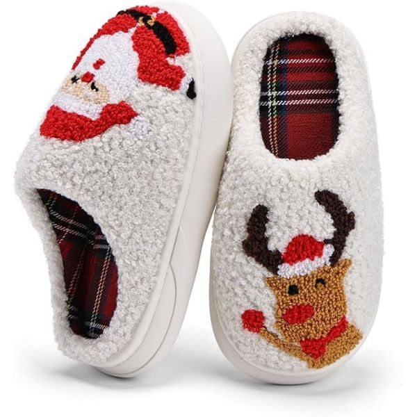 Kids Boys Indoor Slippers with Breathable Faux Fur Lining with Fun Designs