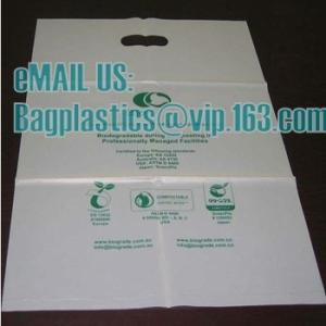 compostable custom printed t-shirt plastic bag with own logo, cornstarch made