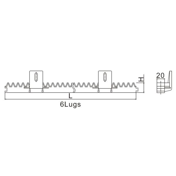 Rack Driven Sliding Gate Opener 1m Length Black Nylon M4 Built In Steel Bar