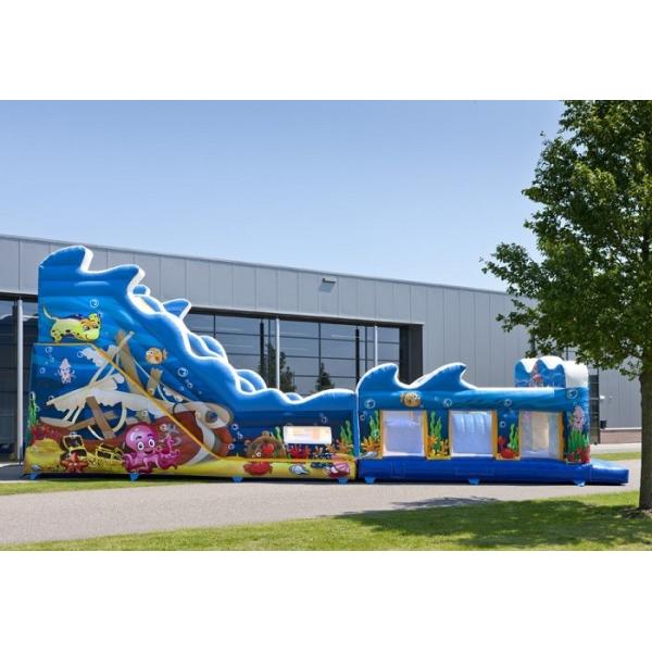 Blue Sea Customized Commercial Inflatable Slide With Waterproof PVC Material