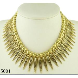 Buy cheap Gold leaf fashionable Antique Bronze Necklace with newest design from wholesalers