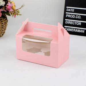 Recyclable Bread Cake Bulk Bakery Boxes Packaging Pink White Brown