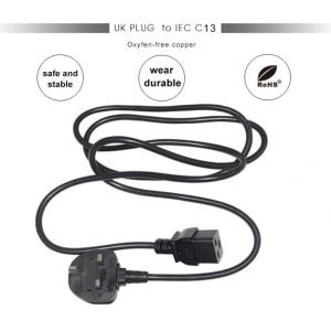 16A BS1363 to C19 Power Cord 1.8m for Computers and UPS