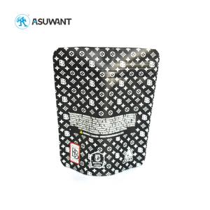 China Black Small Zip Lock Mylar Bags 3 Side Seal Smell Proof Mylar Pouch Bags on sale