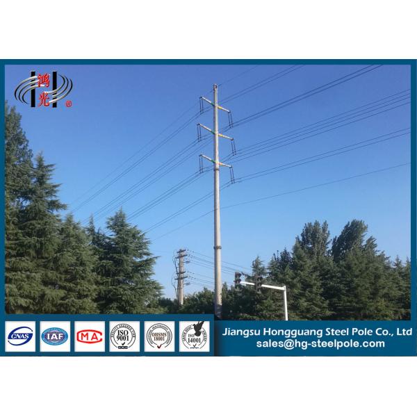 110KV Polygonal Pole , Galvanized Steel Pole For Electrical Power Distribution