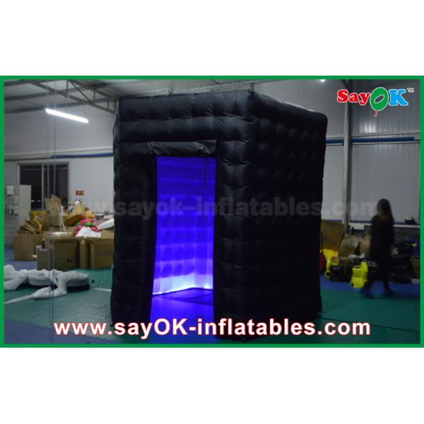 Portable Photo Booth 2.5m Inflatable Black Octagon Photo Booth WIth LED Light OXford Cloth