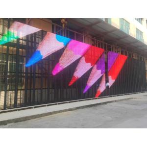 Quality P15.625 Transparent Curtain Mesh Building Facade Advertising Video Wall Panel Pantalla Display LED Screen for sale