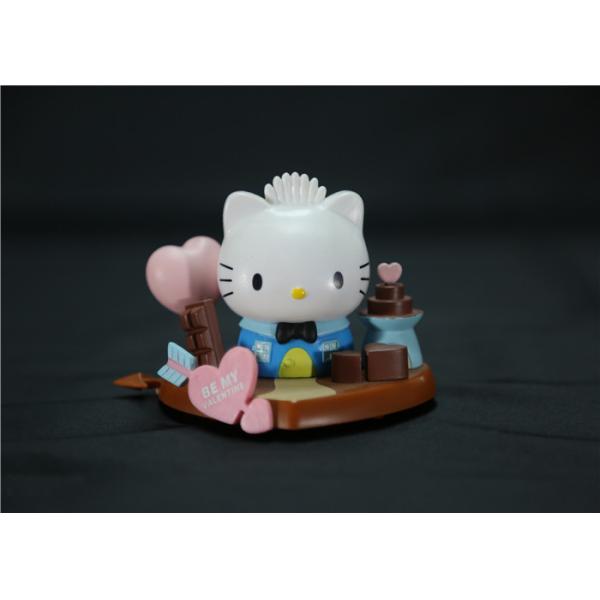Valentine'S Day Hello Kitty Plastic Figurines Eco - Friendly PVC ABS Material
