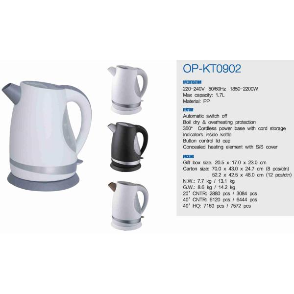 Auto Shut-off Electric Water Kettle with Fast Heating Speed and Electric Power Source