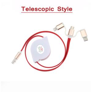 2.4A Quick Multi Charger Micro USB Cable 3 In 1 For IPhone Android Watch