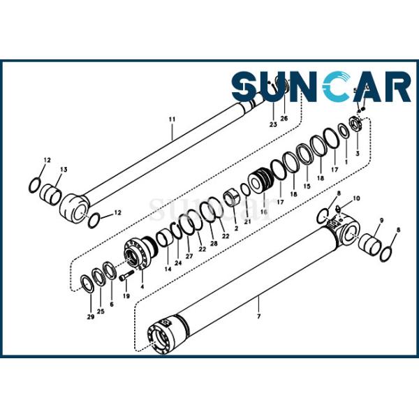 EC135B EC140B ECR88D VOE14589155 Boom Seal Kit 14589155 SUNCARVO.L.VO Hydraulic Cylinder Repair Kit