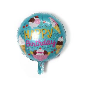Round Happy Birthday Letter Air Filled Foil Balloons 18 Inch Mylar Balloons