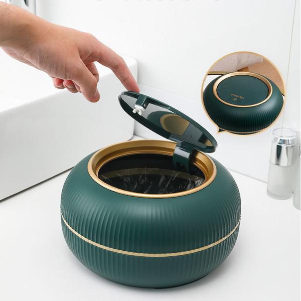 Source Factory Direct Desktop Trash Bin with Cover Small Storage Paper Basket