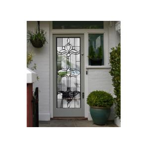 Door Embroidered Beveled Clear Art Glass Sheets , Decorative Panel Glass