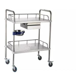 Instrument Trolley Lab Fittings Hospital Use Stainless Steel Trolley