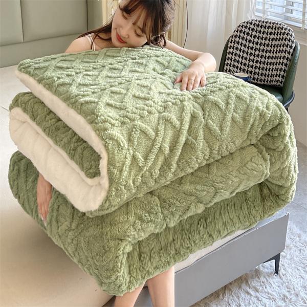 Warm Chunky Thickened Winter Velvet Sherpa Quilt Weight Blanket