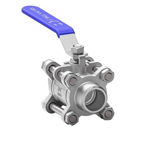Acid Resistant Stainless Steel SS316 or SS304 1000psi 3 Pieces Casting Butt Weld Ball Valve