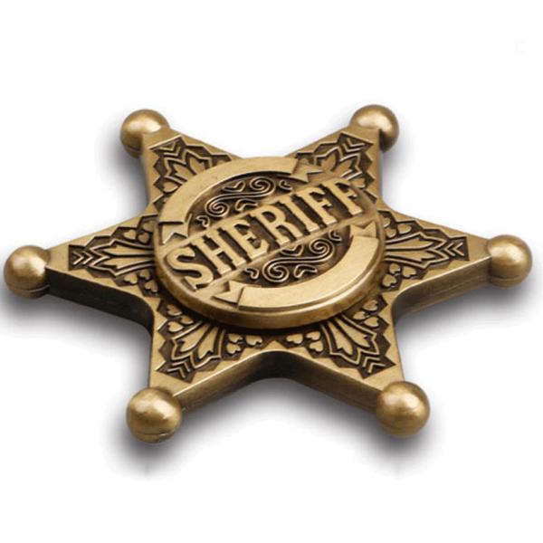 Hexagonal Neptune Sheriff's Badge Fidget Spinner for ADHD ADD Relief and Anti-Anxiety