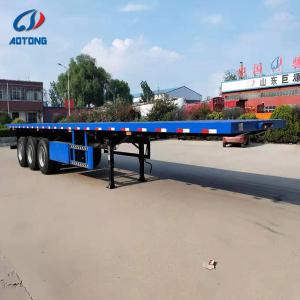 3-Axle Container Flatbed Semi Trailer with Mechanical or Air Suspension