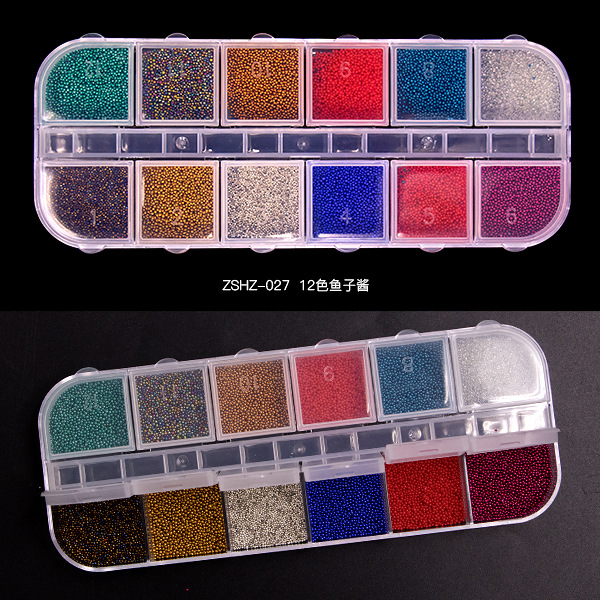 12 Grid Rhinestone Nail Stones Crystal Multi Shape Glass Diamonds Nails Art Decoration