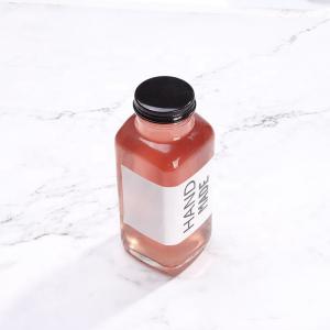 8oz 250ml Glass Drink Bottles Square Glass Bottle With Custom Printing