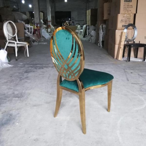 94cm Height Gold Leg Green Velvet Chairs For Wedding