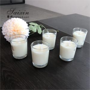 SX-C014 Wholesale Cheap Event Decor Tealight Glass Cup Real Wax Candle