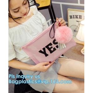 Disposable Waterproof Transparent Toiletry Clear Pvc Cosmetic Zipper Slider Bag,