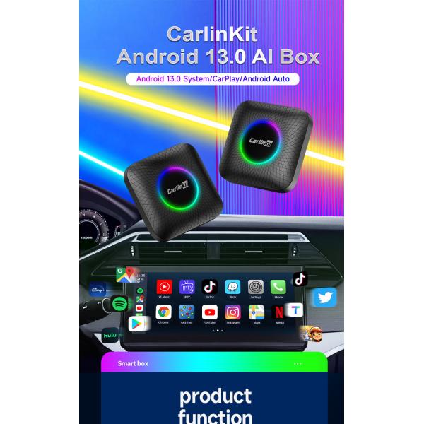 Wireless Adapter CarPlay Android Auto AI Box Android 13 SM6225 128GB FOTA