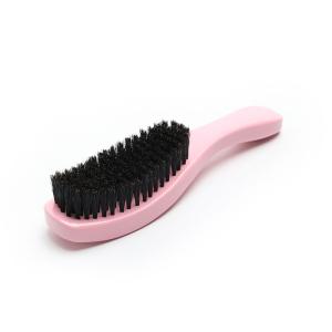 Pink Curved Smoothing Hair Brush Boar Bristle 360 Wave Brush