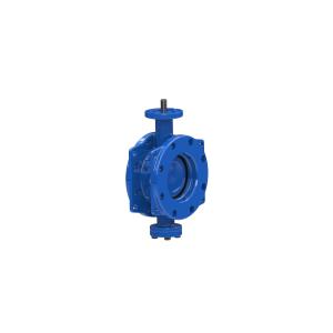 Blue RAL5010 Double Eccentric Butterfly Valve Wore Gear Operated