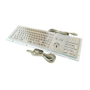 Self Service Kiosk Stainless Steel Industrial Keyboard With Trackball And