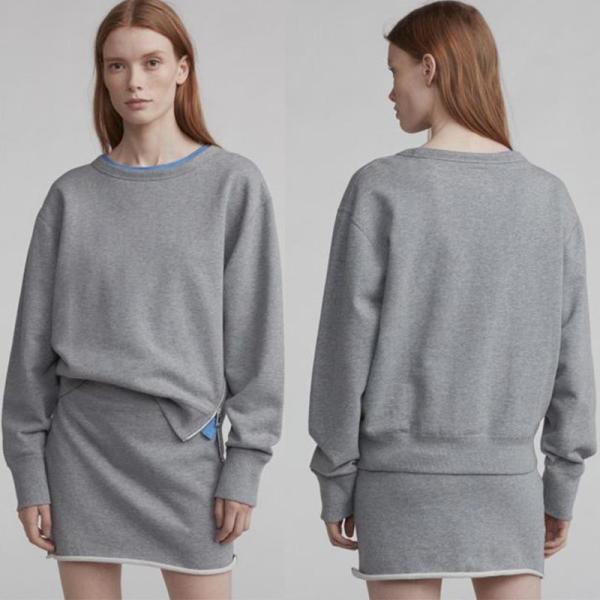 Buy Ladies Gray Cotton Two Piece Set Sweatshirt Women at wholesale prices