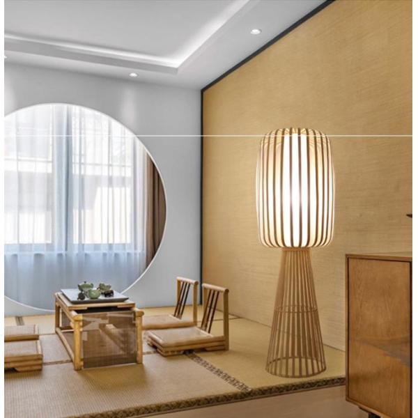 Bamboo Weaving Rattan Floor Lamp For Residential Teahouse Living Room