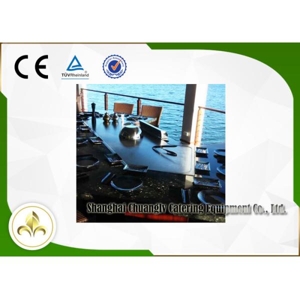 Electromagnetic Hibachi Grill Japanese Cooking Table Bridge Shape For Restaurant / Hotel