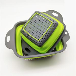 Food Grade Colander 24.5x18.5cm Silicone Storage Baskets Collapsible Kitchen