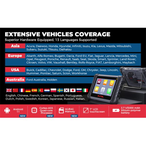 2024 Autel MaxiCOM MK808S-TS Bidirectional & TPMS Programming Relearn Tool with 28+ Special Functions AutoAuth for FCA S