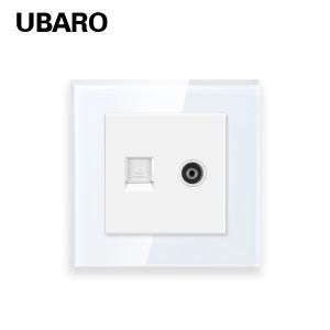 Quality RJ45TV 8V Socket Accessories Connective Dual Cable Socket With Television Telephone for sale