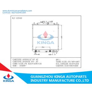Auto Parts All Aluminum Radiator For Toyota Avensis 07- / Avanza 03 AT