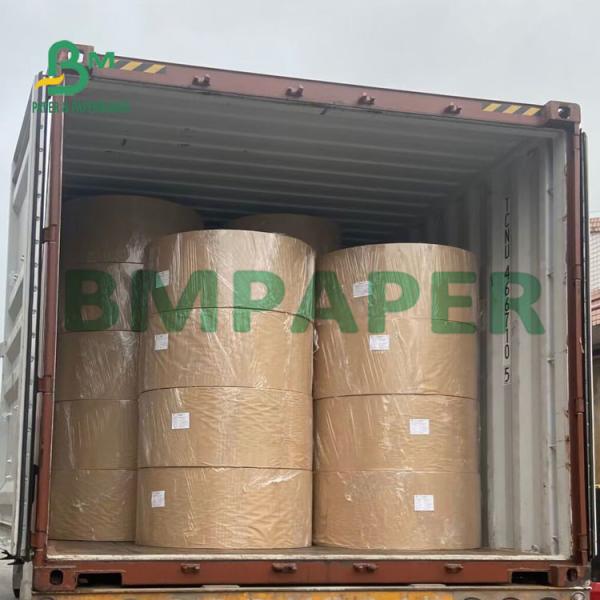 Buy Food Grade Brown Kraft Wrapping Paper Roll 300g + 15g PE Coating For Packaging at wholesale prices