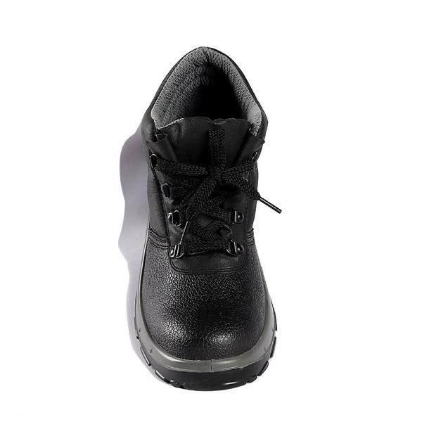 Black High Top Work Shoes Durable Leather Labor Footwear Standard Steel Toe Steel Plate Anti-Puncture Safety Shoes