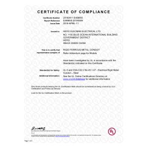 Hefei Elecman Electrical Co., Ltd. Certifications