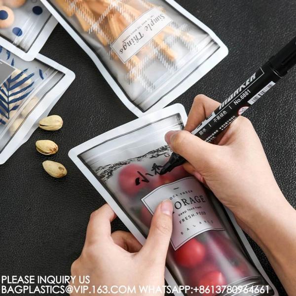 Bio Reusable Sealed Stand-Up Bag Window Zipper Bag Candy Snack Nut Food Packaging Bag