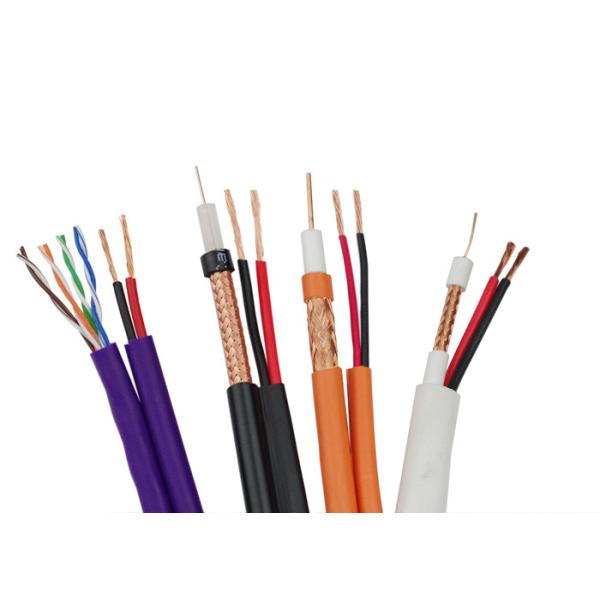 UTP CAT6+2C Unshielded Bulk CCTV Cable 18AWG CCA Power PVC Black Jacket 8 Figure