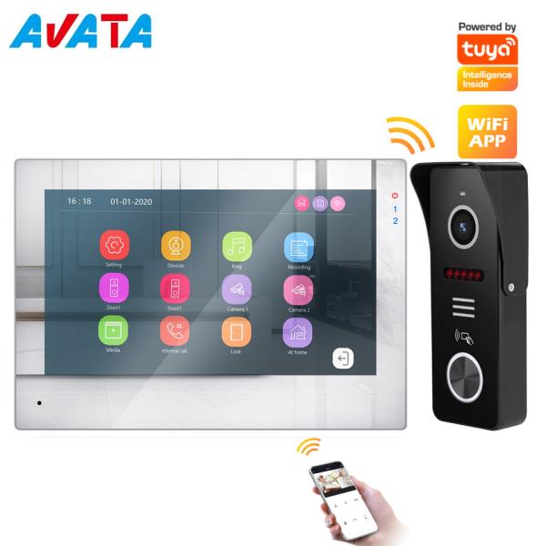 Buy Tuya Smart 7" Ahd Mirror Effect Door Control System WiFi wireless video intercom doorbell at wholesale prices
