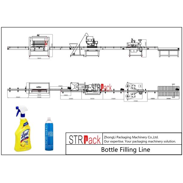 Buy Electric Liquid Bottle Filling Line Large Filling Volume For Foaming Detergent Cleaner at wholesale prices