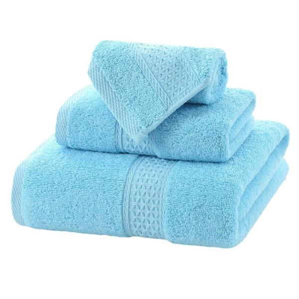 70*140cm Cotton Towel Set for Hotel Home Beach 3pcs Long Staple Absorbent Bath Towels