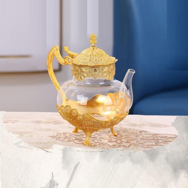 600ml Borosilicate Vintage Heat Resistant Glass Teapot