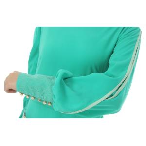 Long Sleeve Relaxed Ankle Maxi Dress Round Neck With Polyester